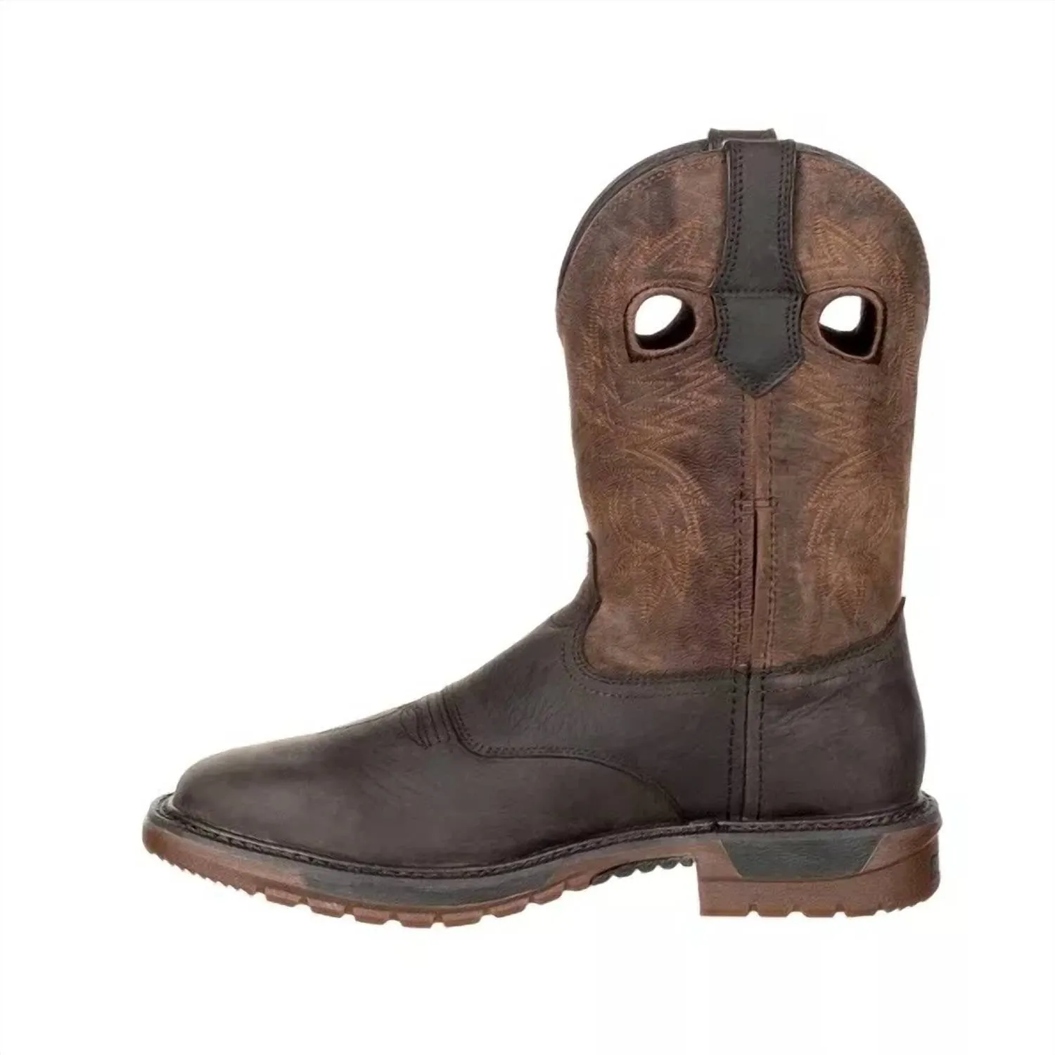 Men's Waterproof Ride Flex Work Boot In Dark Brown