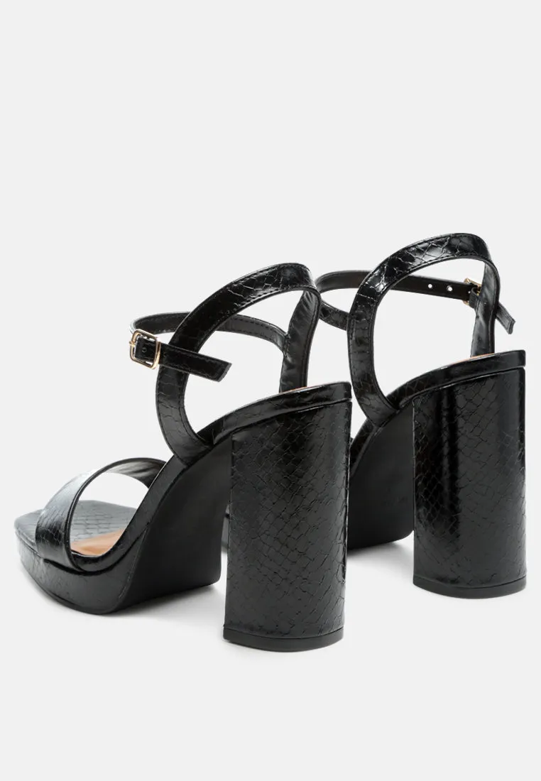 merengue metallic high block heel sandals