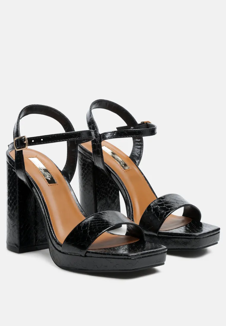 merengue metallic high block heel sandals