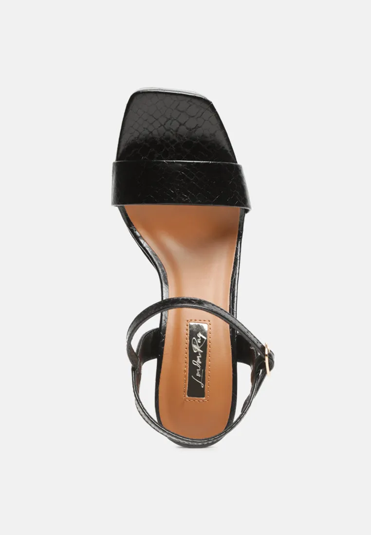 merengue metallic high block heel sandals