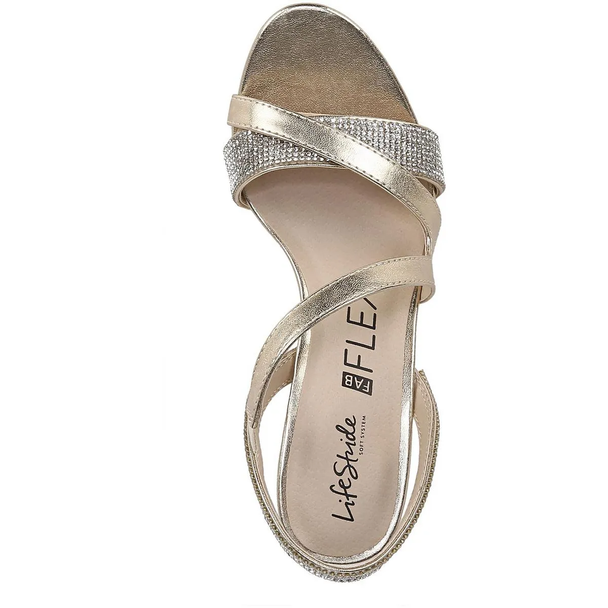 Mia Glitz Womens Embellished Manmade Ankle Strap