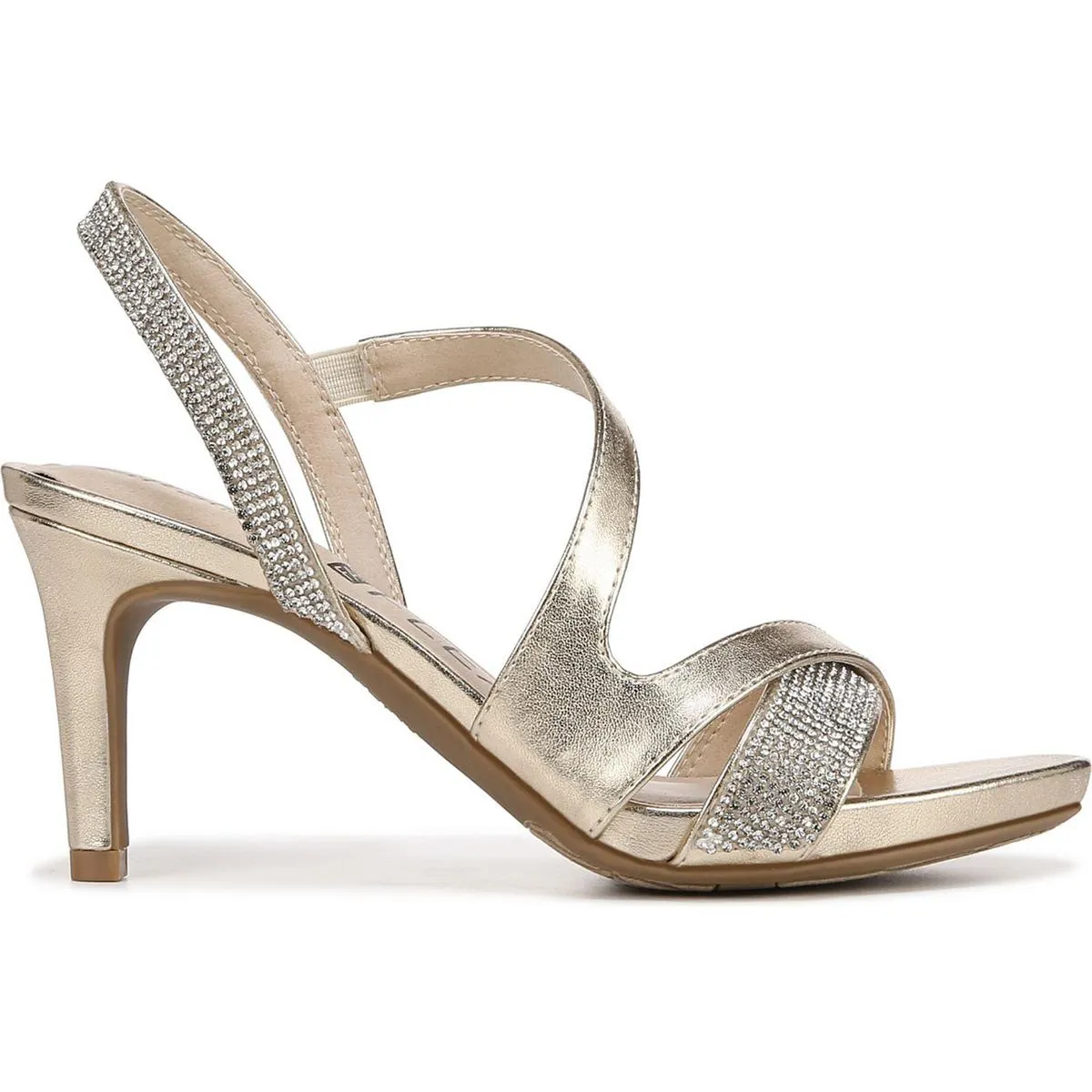 Mia Glitz Womens Embellished Manmade Ankle Strap