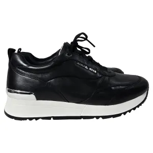 Michael Kors Allie Stride Trainer in Black Leather and Nylon