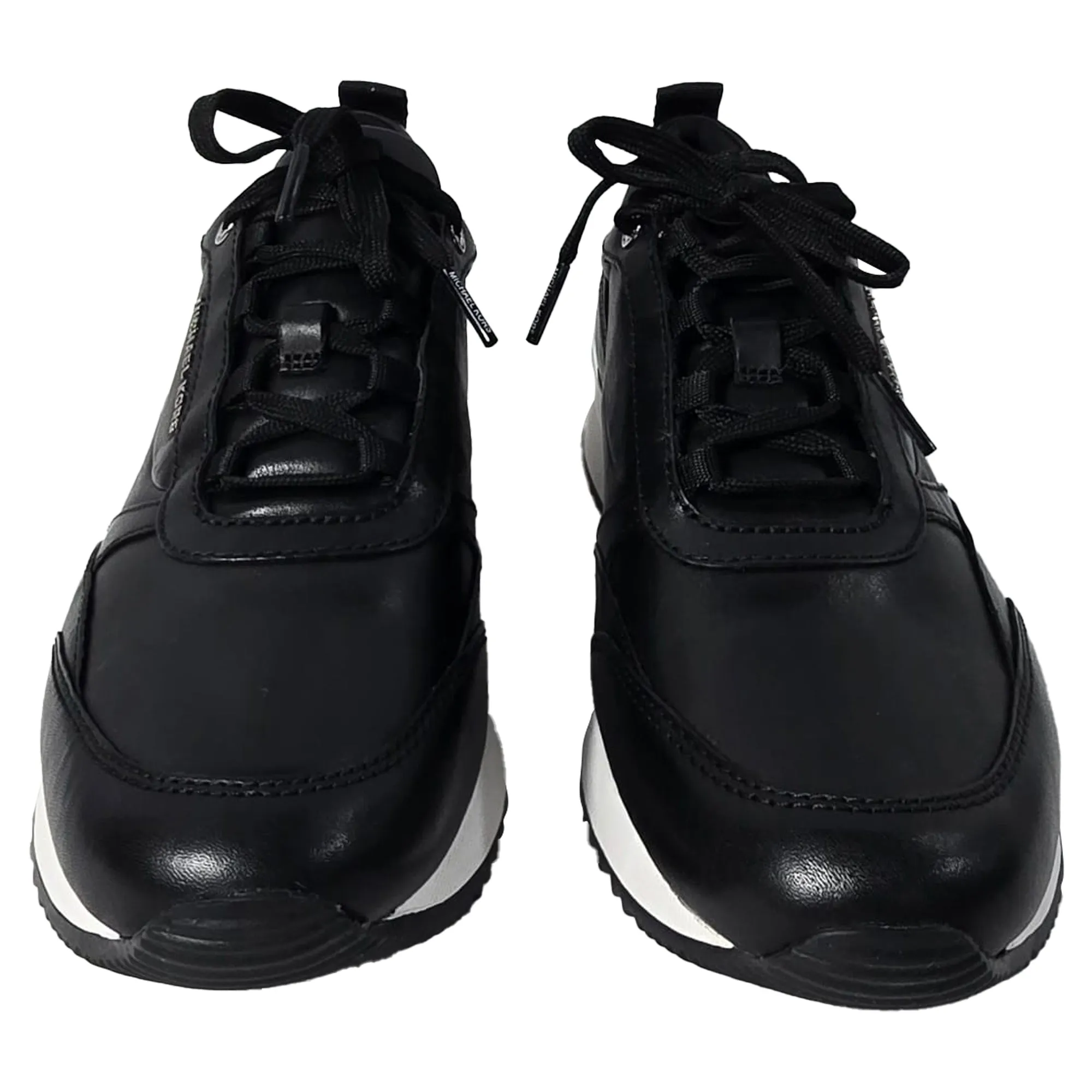 Michael Kors Allie Stride Trainer in Black Leather and Nylon