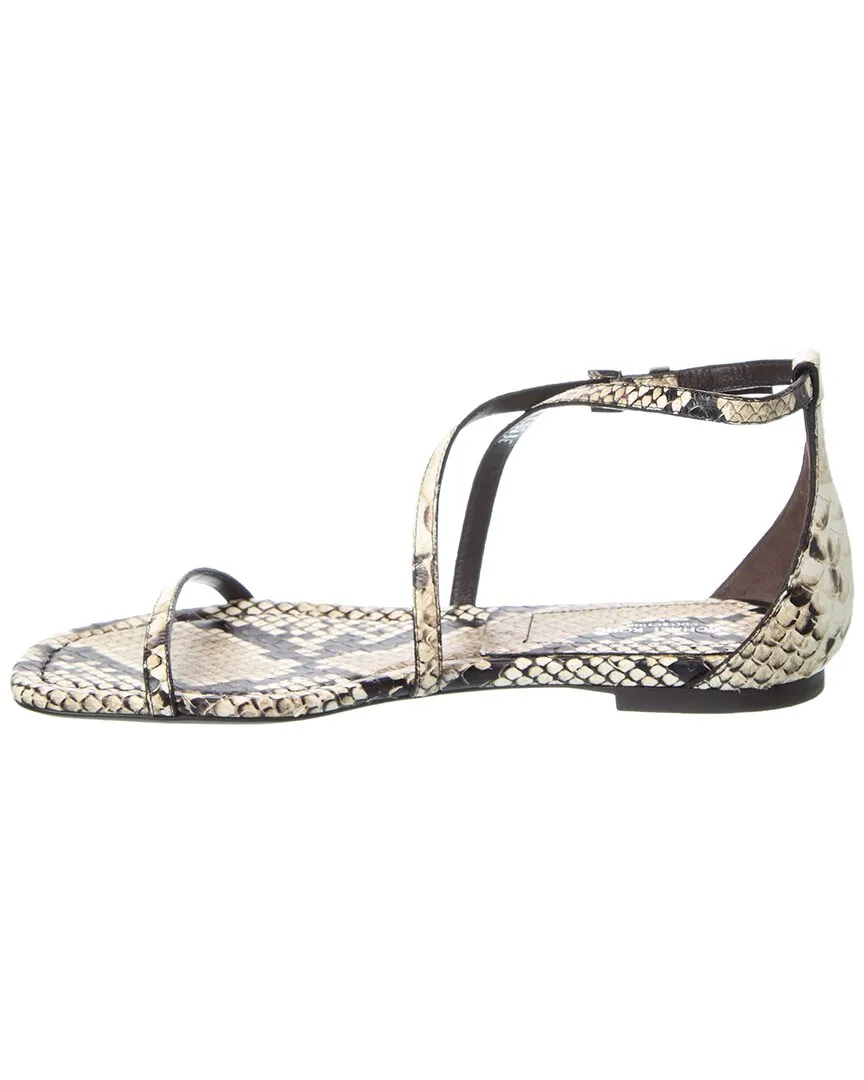 Michael Kors Polly Runway Python-Embossed Leather Sandal