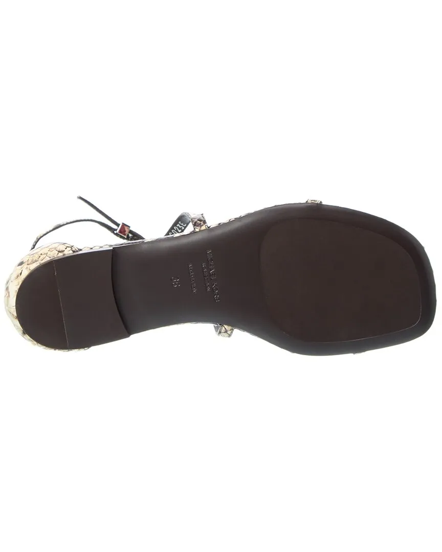 Michael Kors Polly Runway Python-Embossed Leather Sandal