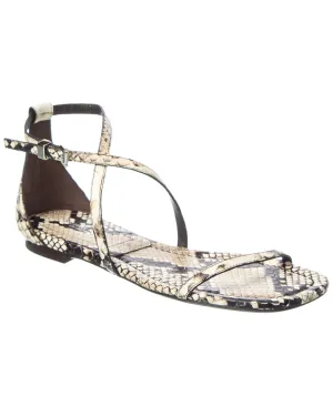 Michael Kors Polly Runway Python-Embossed Leather Sandal