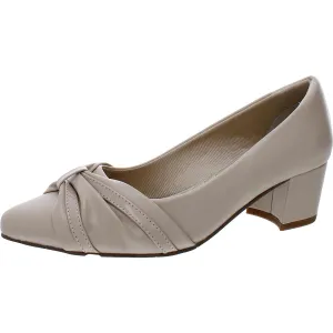 Millie Womens Faux Leather Block Heel Pumps