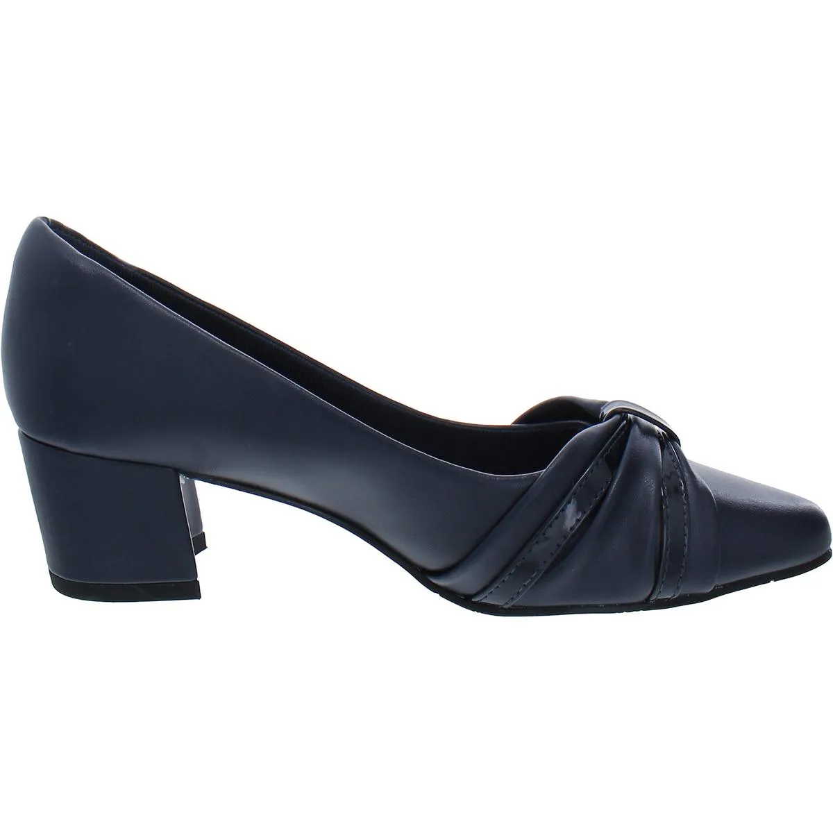 Millie Womens Faux Leather Block Heel Pumps