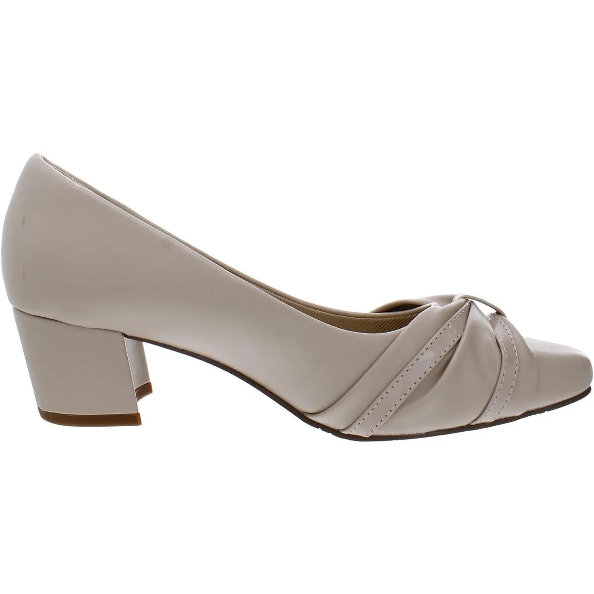 Millie Womens Faux Leather Block Heel Pumps