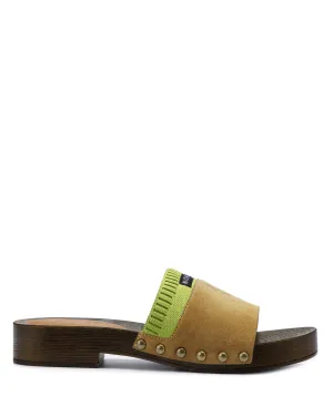 Miri Camel/Green Suede
