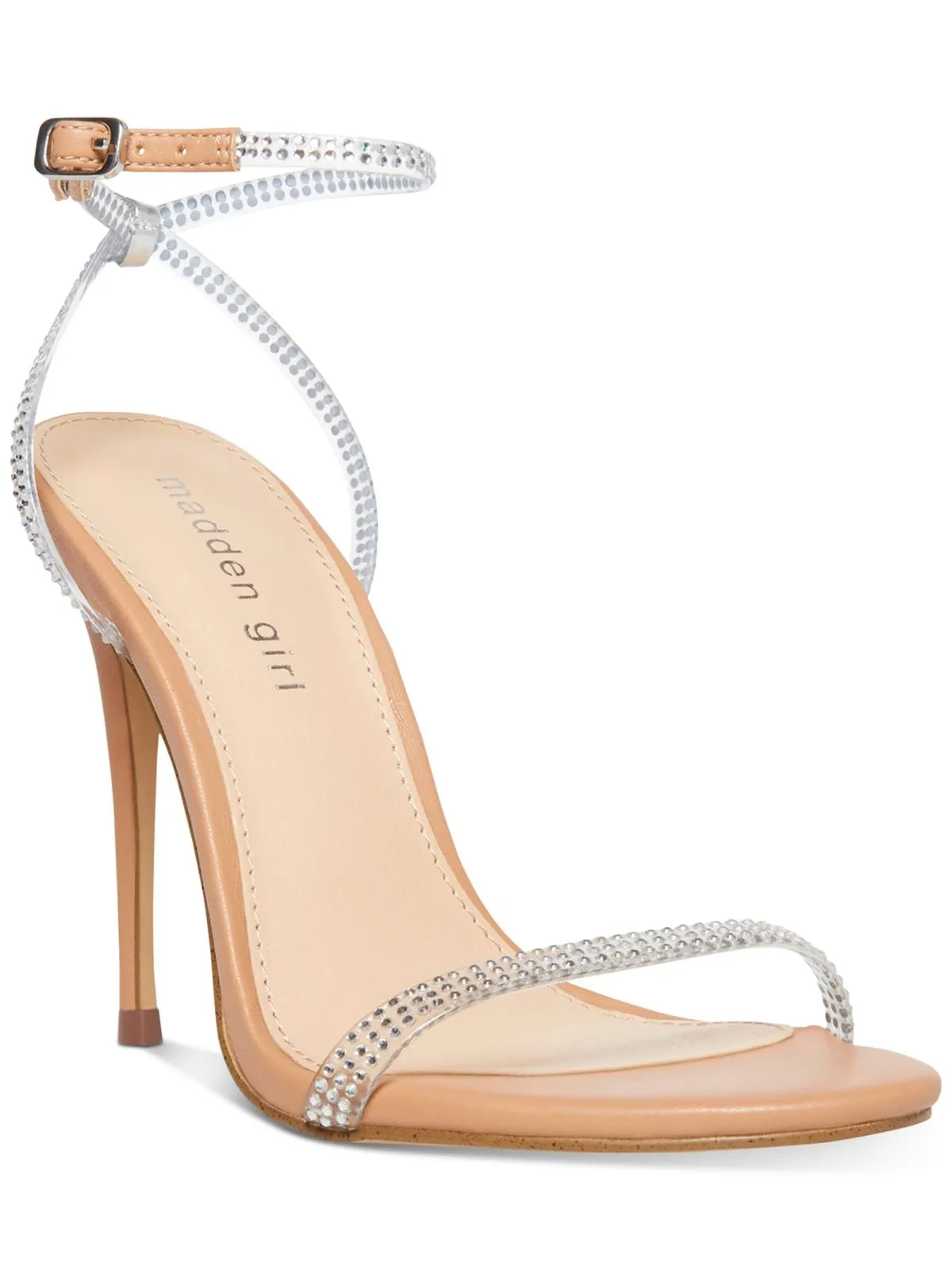 Missy Womens Rhinestone Ankle Strap Strappy Sandals