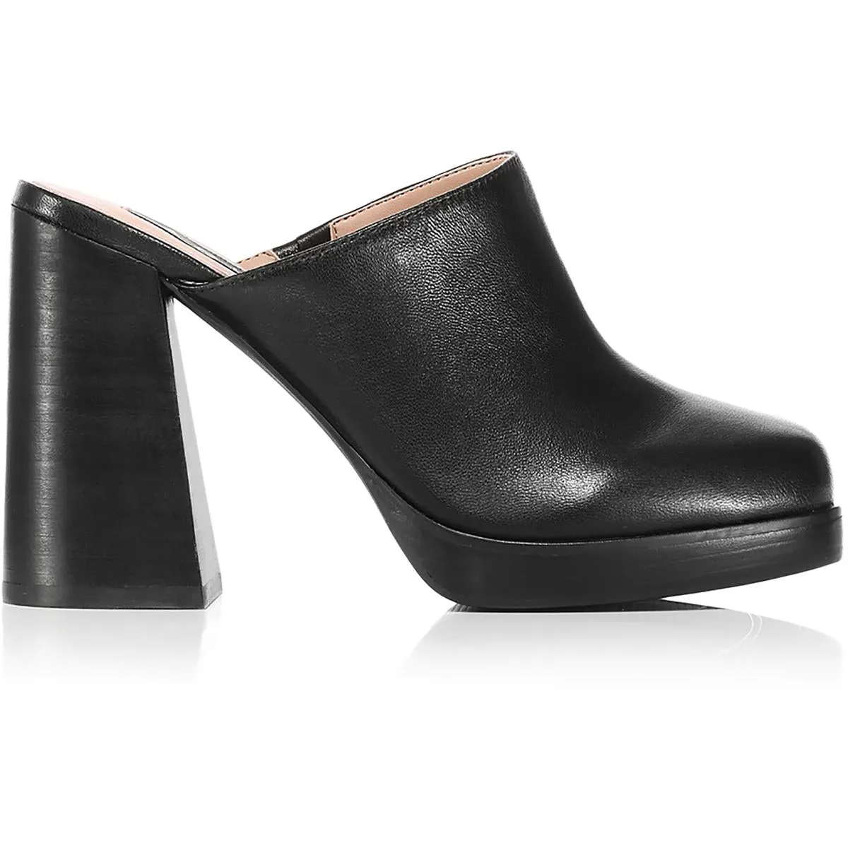 Moda Womens Leather Slip On Mules