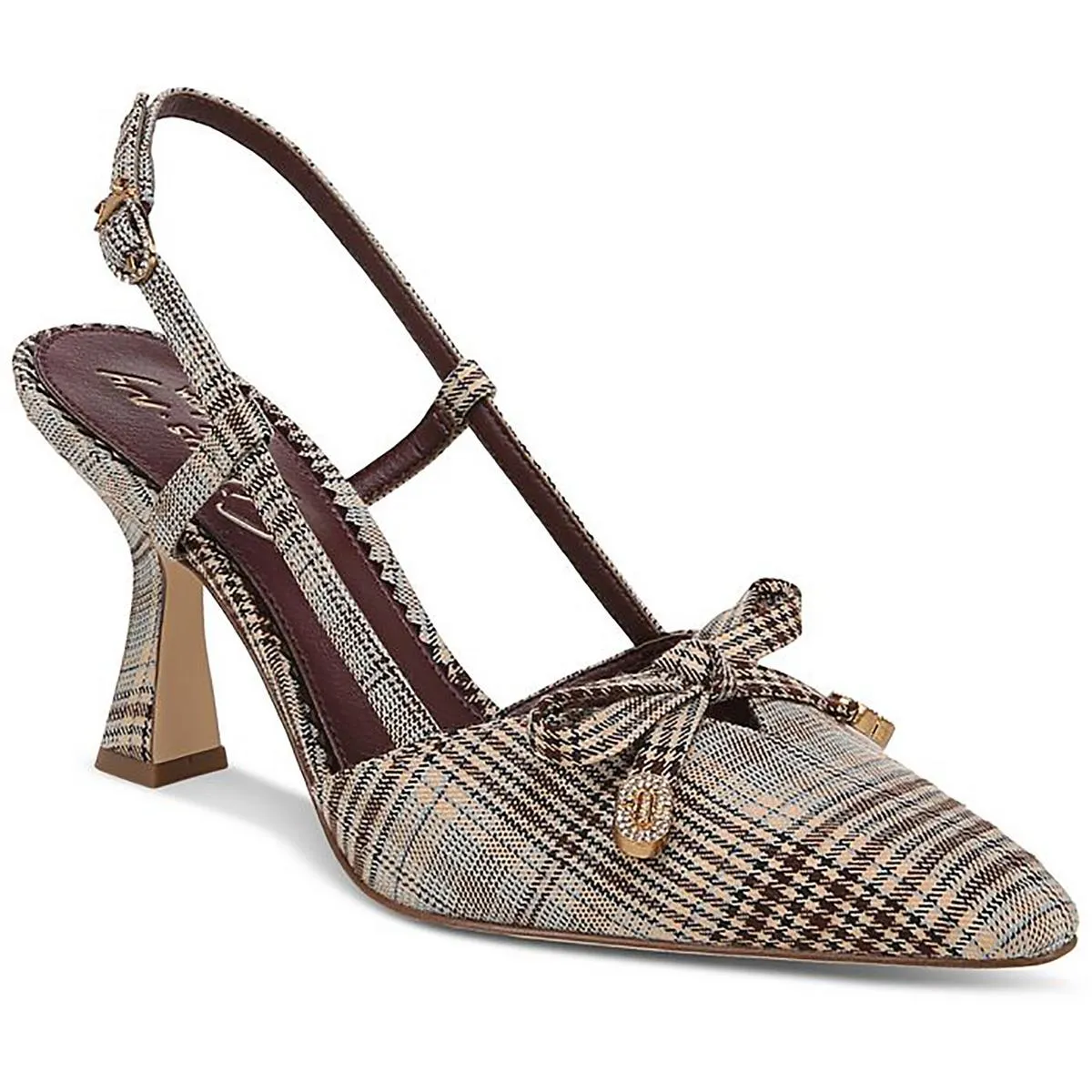 Monica Womens Canvas Sqa Slingback Heels