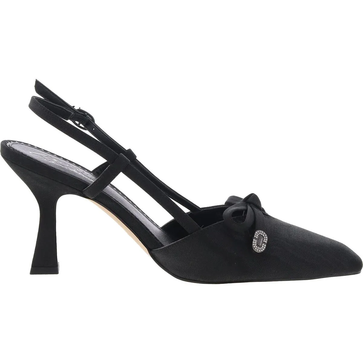 Monica Womens Canvas Sqa Slingback Heels