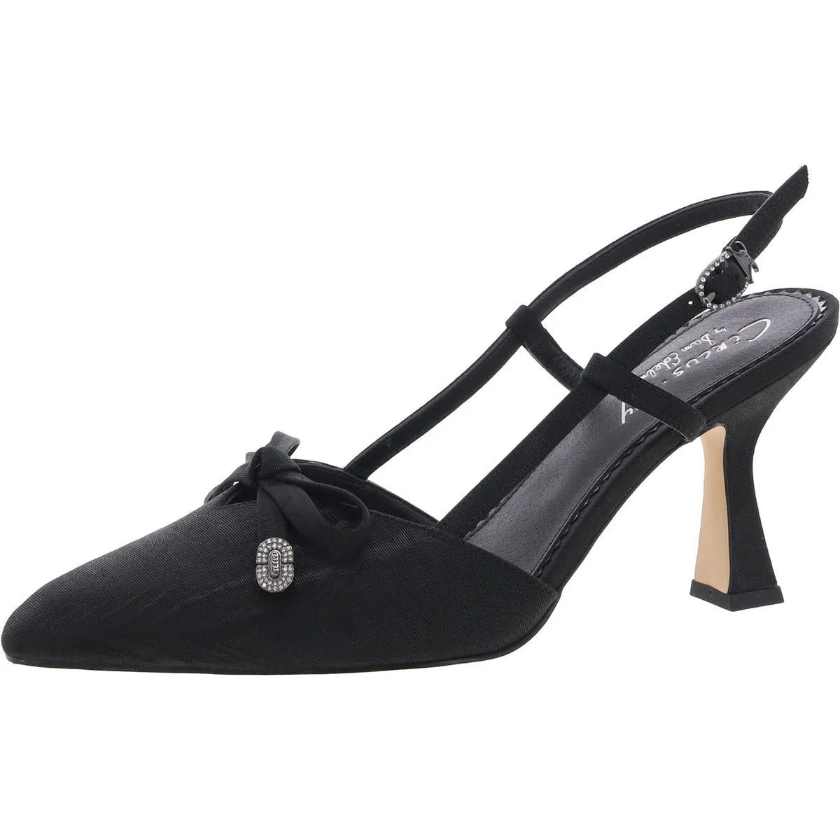 Monica Womens Canvas Sqa Slingback Heels