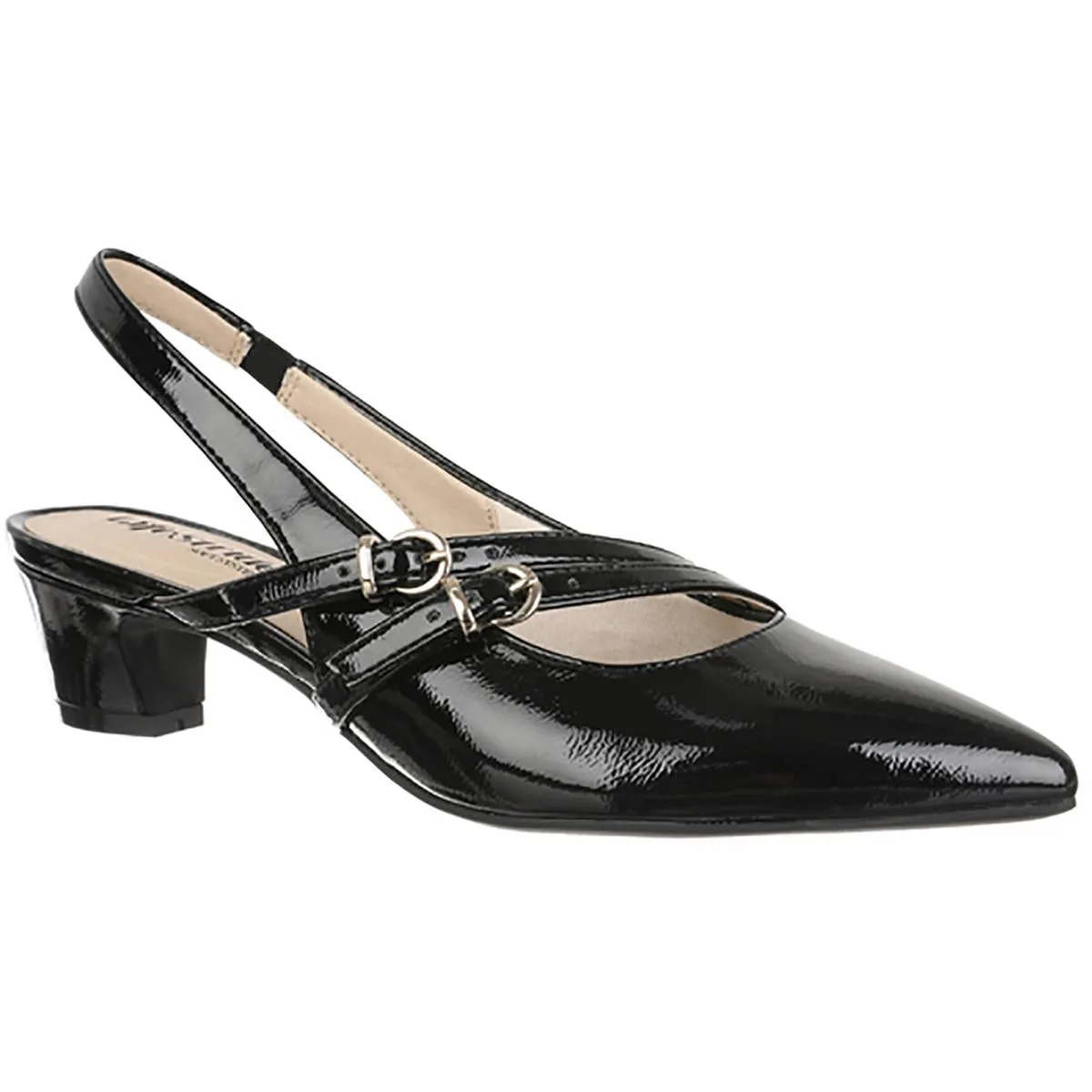 Monique Womens Metallic Slingback Heels