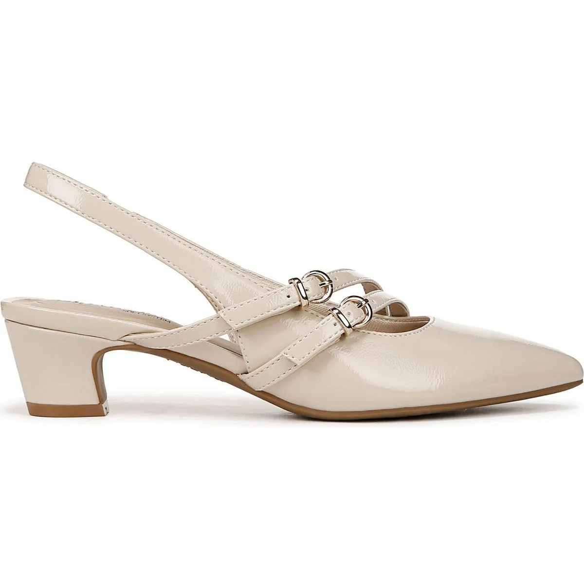 Monique Womens Metallic Slingback Heels