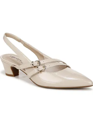 Monique Womens Metallic Slingback Heels