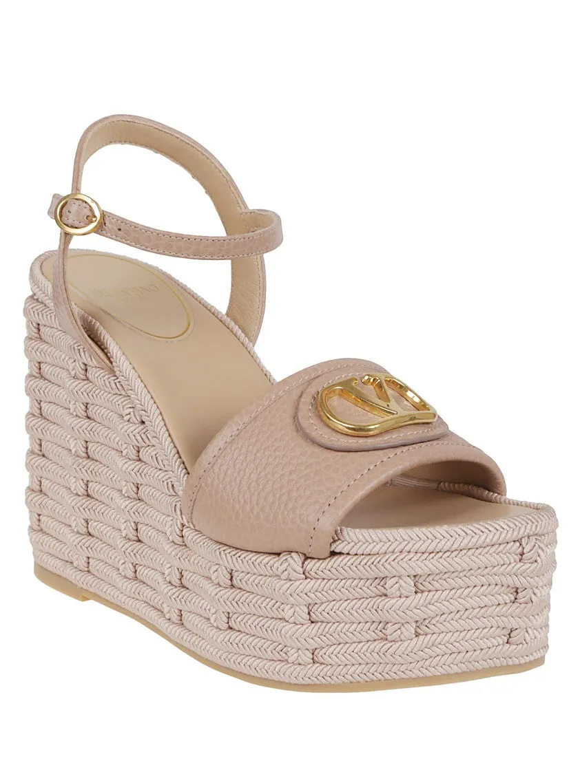 Moose-Print Calfskin Wedge Espadrillas