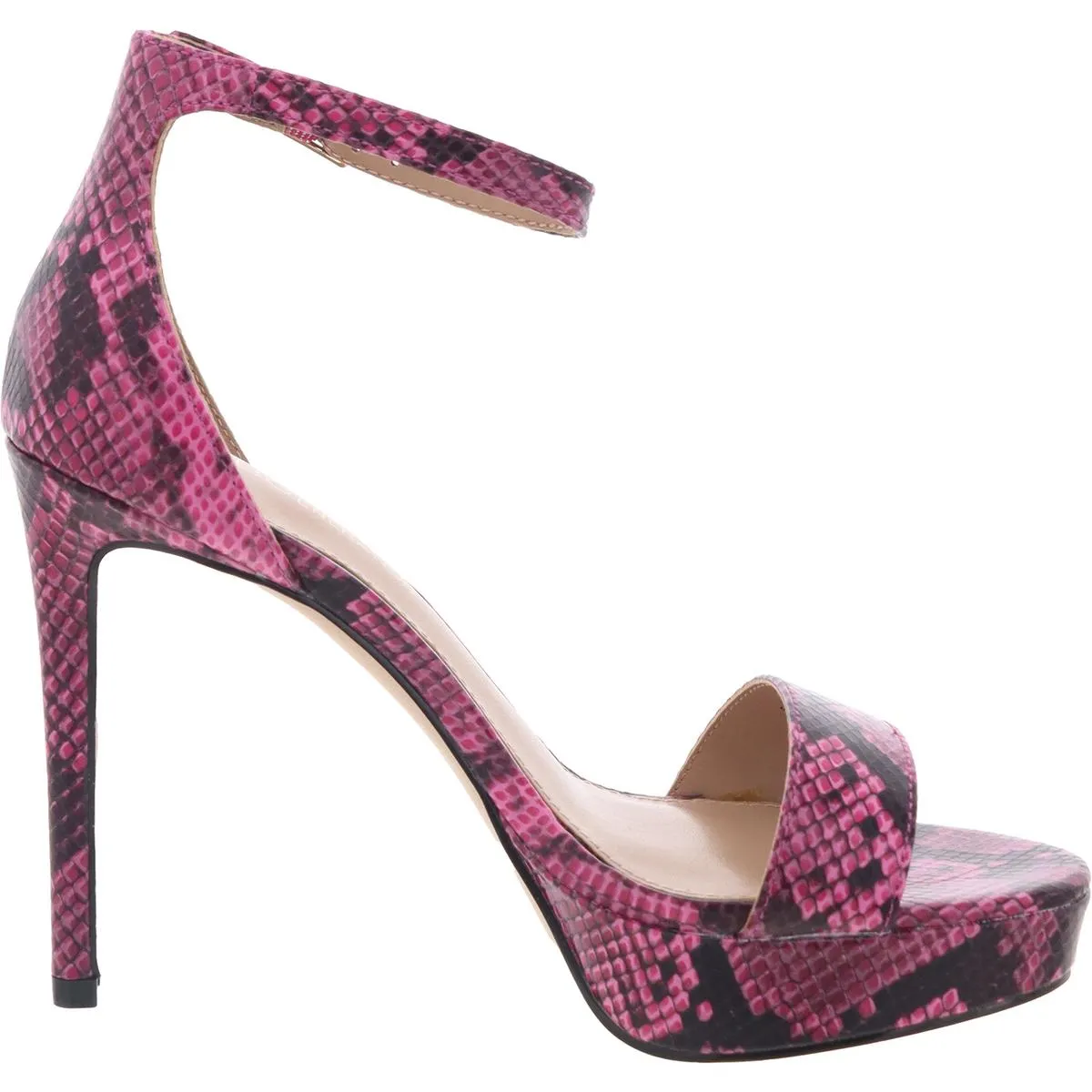 Nallah Womens Faux Leather Ankle Strap Platform Heels