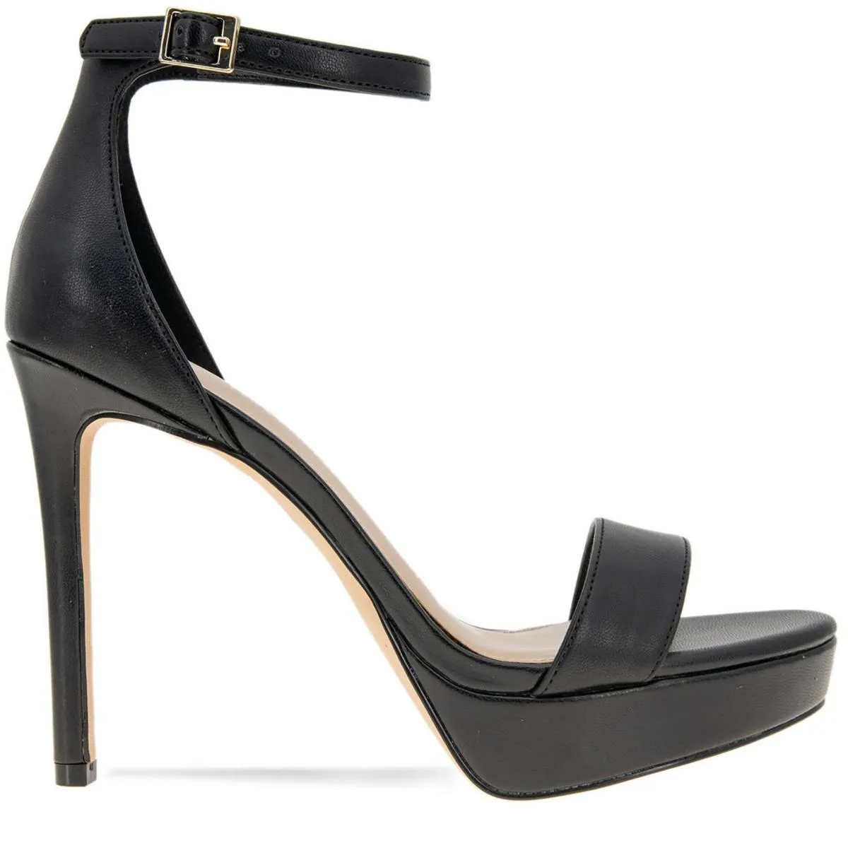 Nallah Womens Faux Leather Ankle Strap Platform Heels