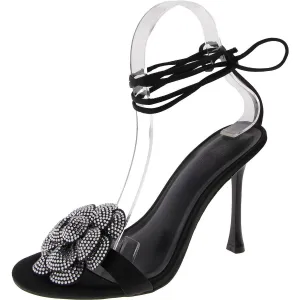 Nascha 2 Womens Embellished Lace Up Ankle Strap