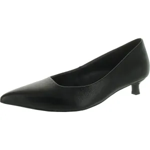 Natalia Womens Leather Pointed Toe Kitten Heels