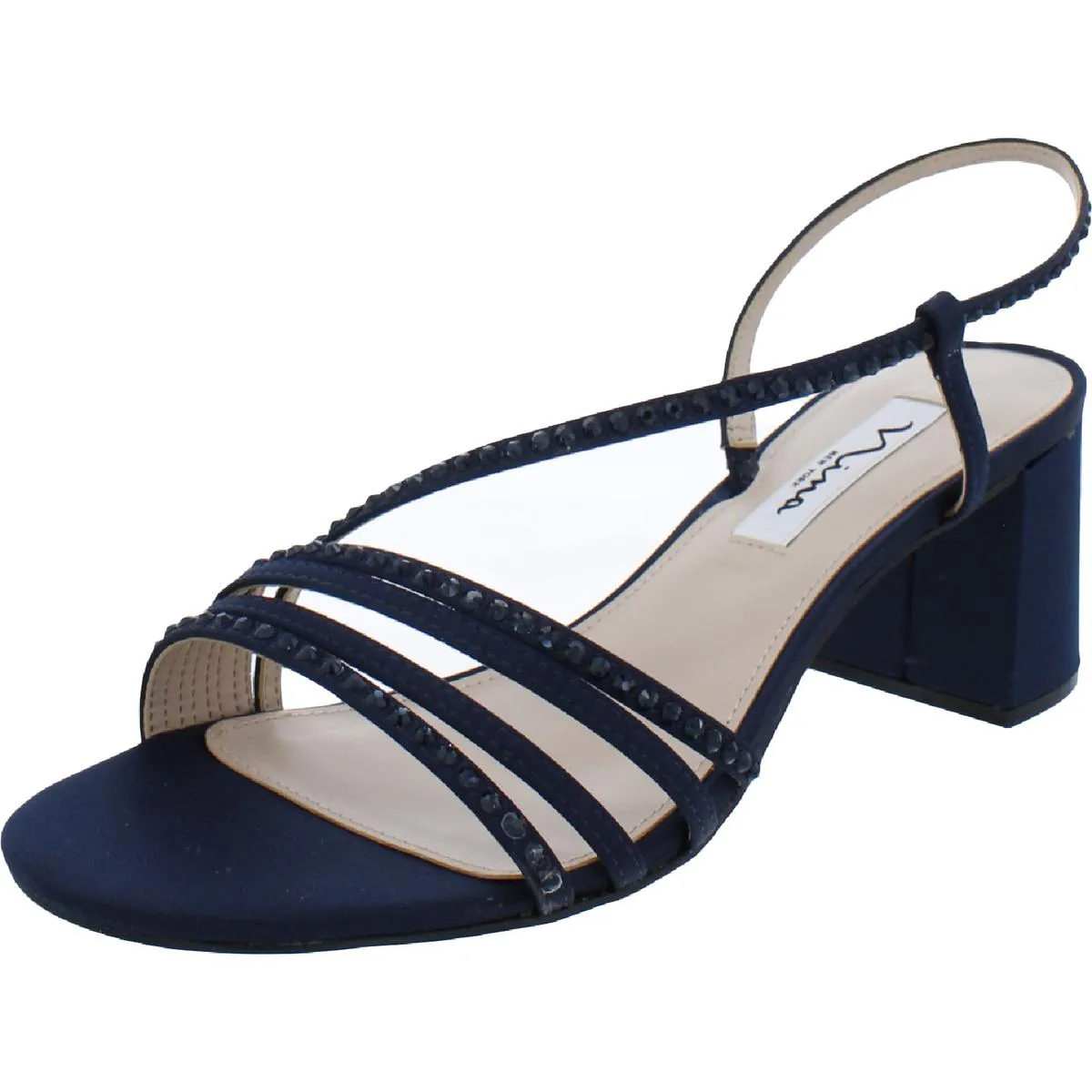 Natalia Womens Rhinestone Strappy Slingback Sandals