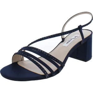 Natalia Womens Rhinestone Strappy Slingback Sandals