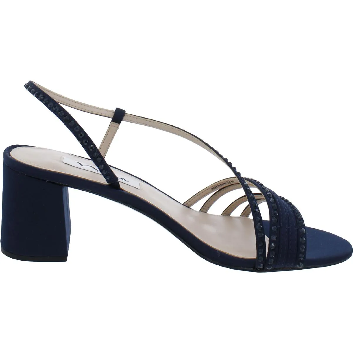 Natalia Womens Rhinestone Strappy Slingback Sandals