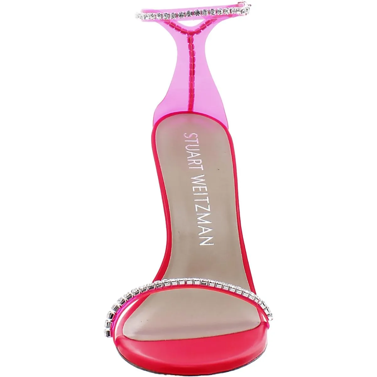 Neon Nudistglam 100 Womens Vinyl Embellished Ankle Strap