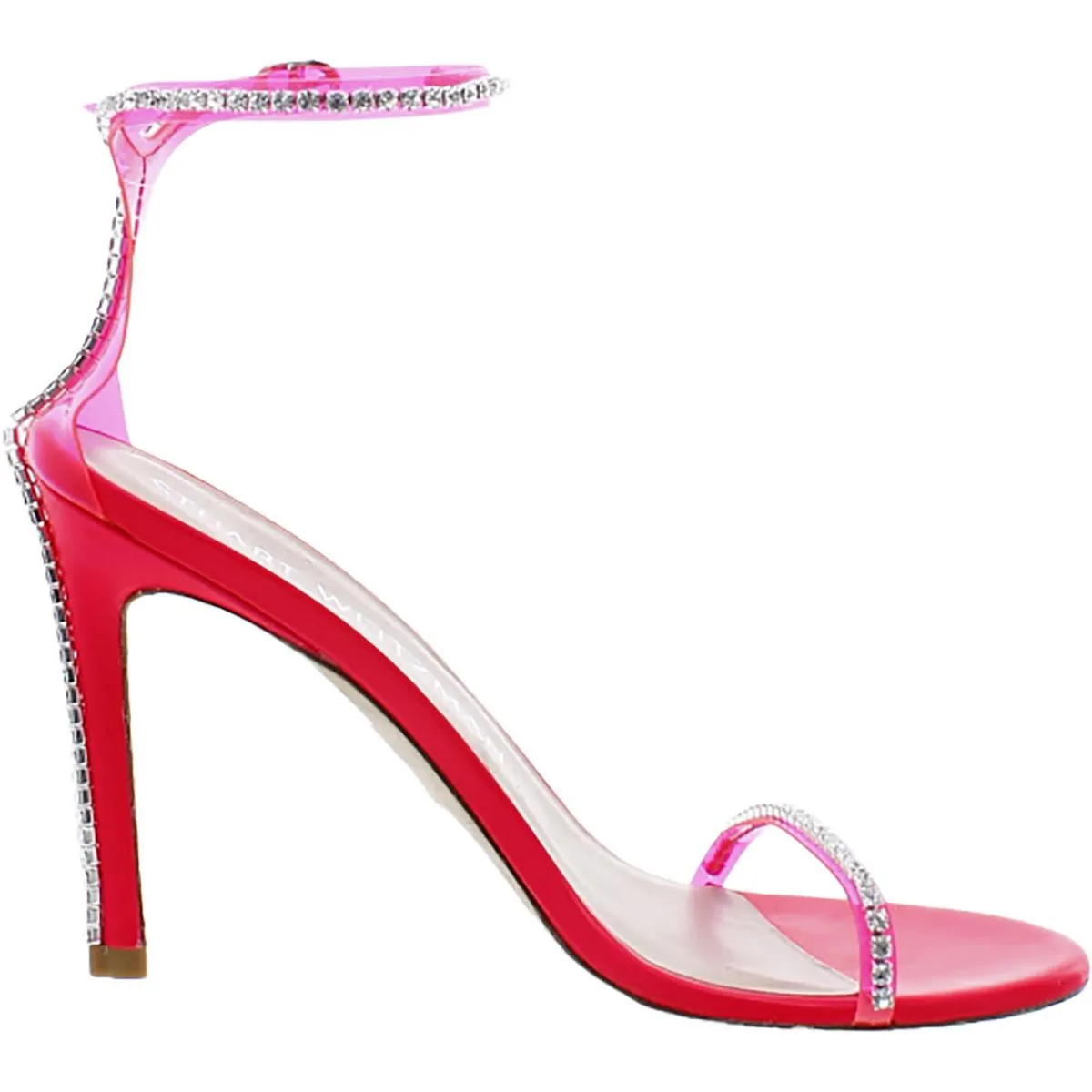 Neon Nudistglam 100 Womens Vinyl Embellished Ankle Strap