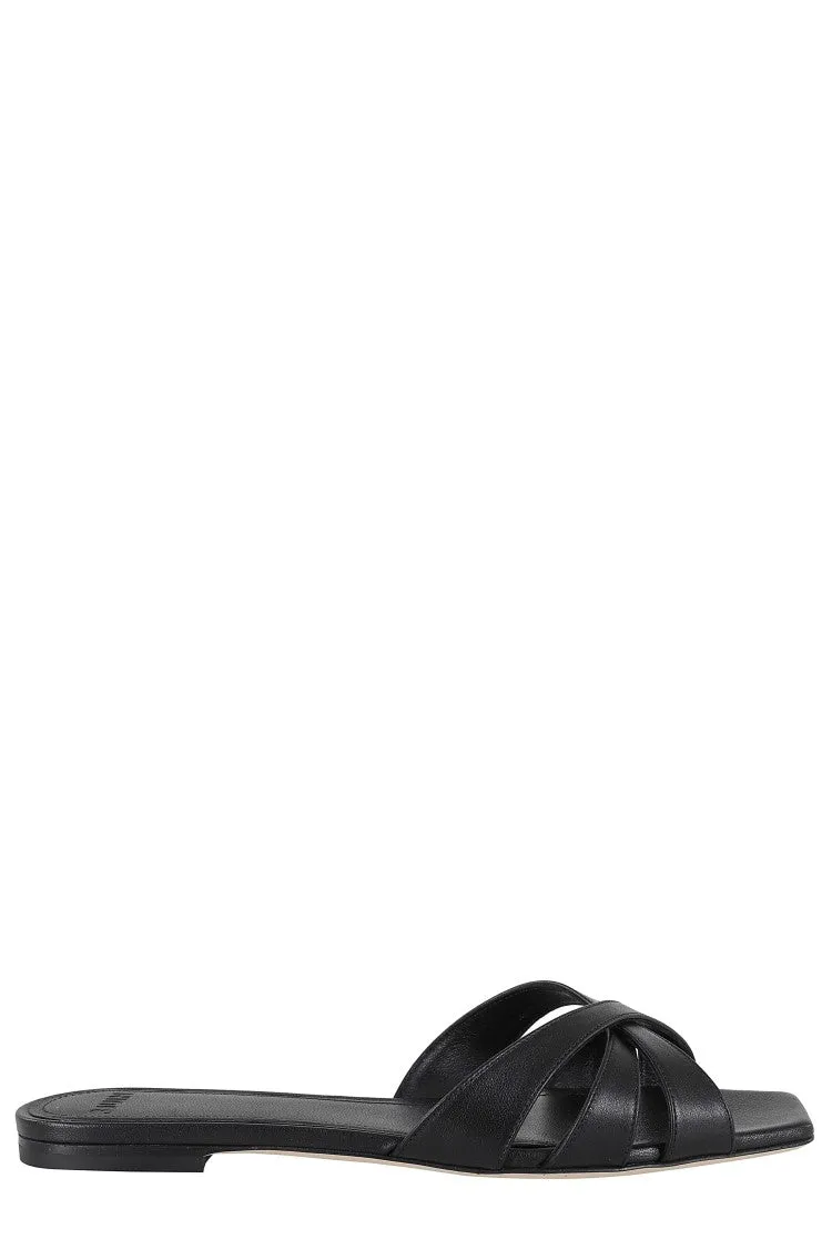 Nerea Woven Strap Calf Leather Sandals
