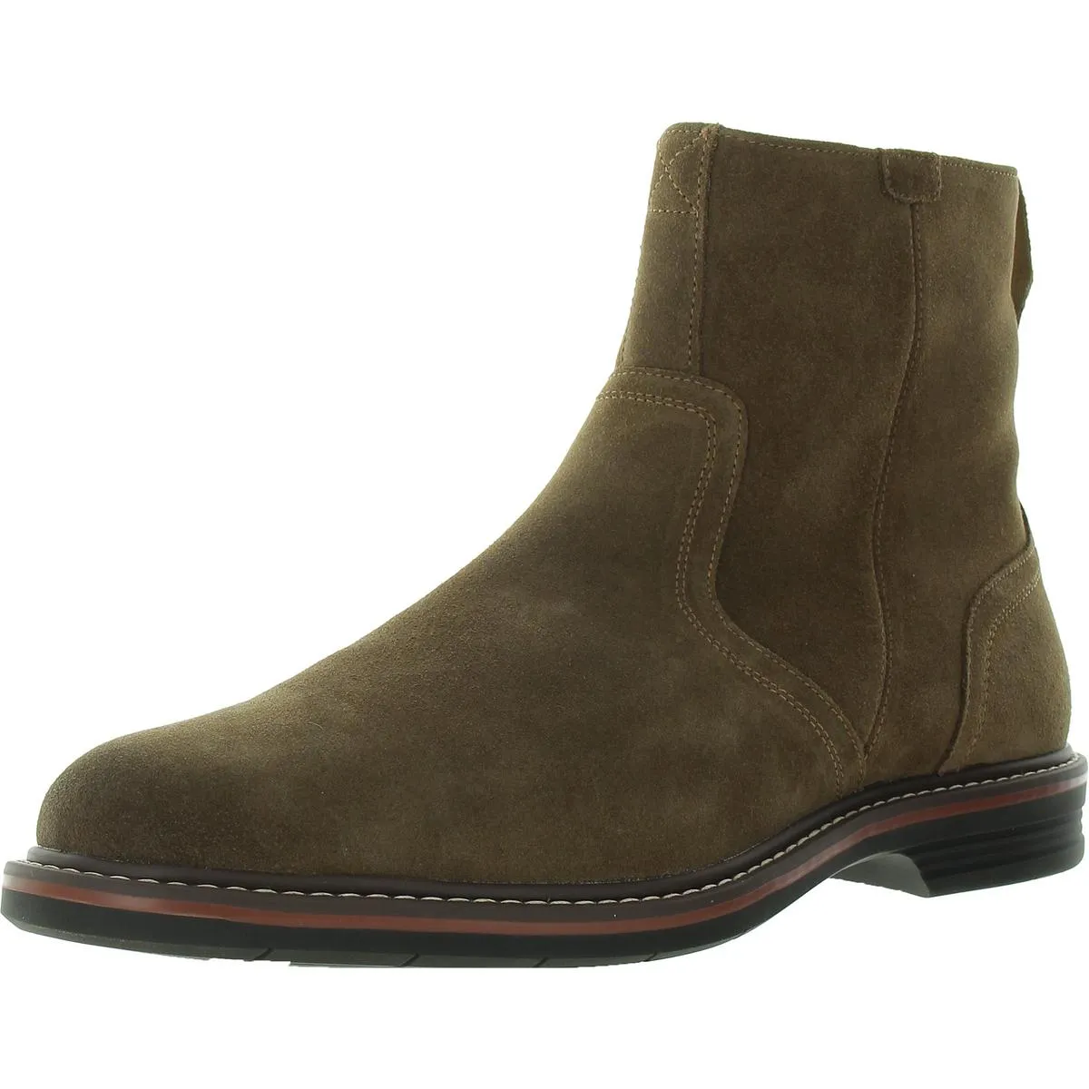 Norwalk Mens Leather Almond Toe Ankle Boots