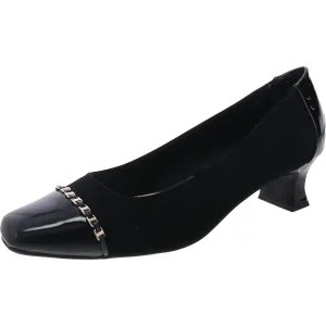 Orbit Womens Embellished Faux Suede Kitten Heels