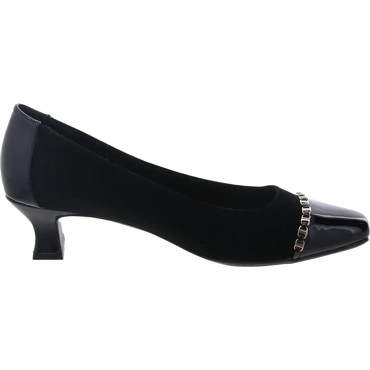 Orbit Womens Embellished Faux Suede Kitten Heels