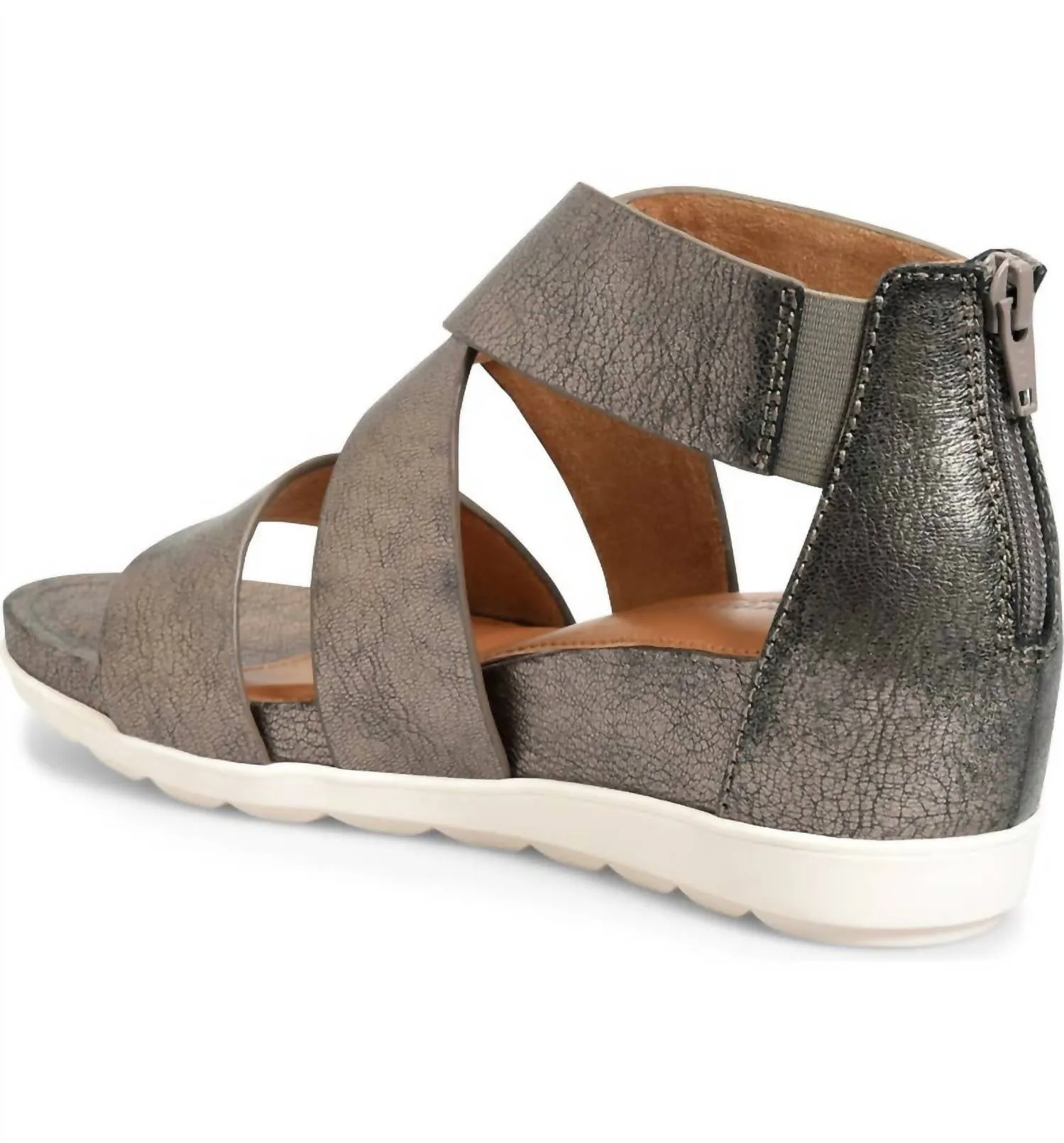Pacifica Strappy Sandal In Anthracite Leather