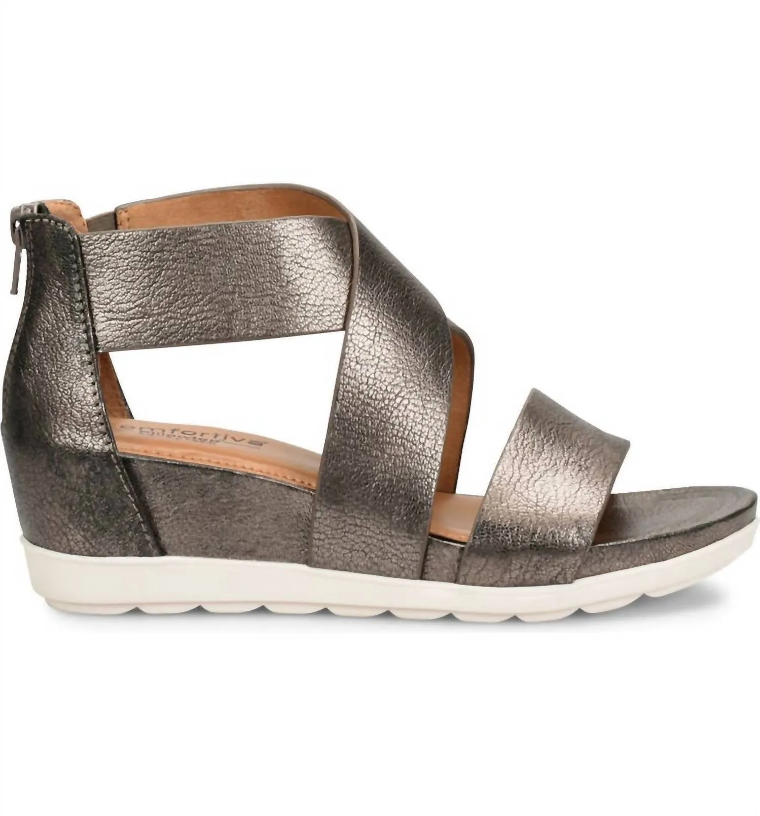 Pacifica Strappy Sandal In Anthracite Leather