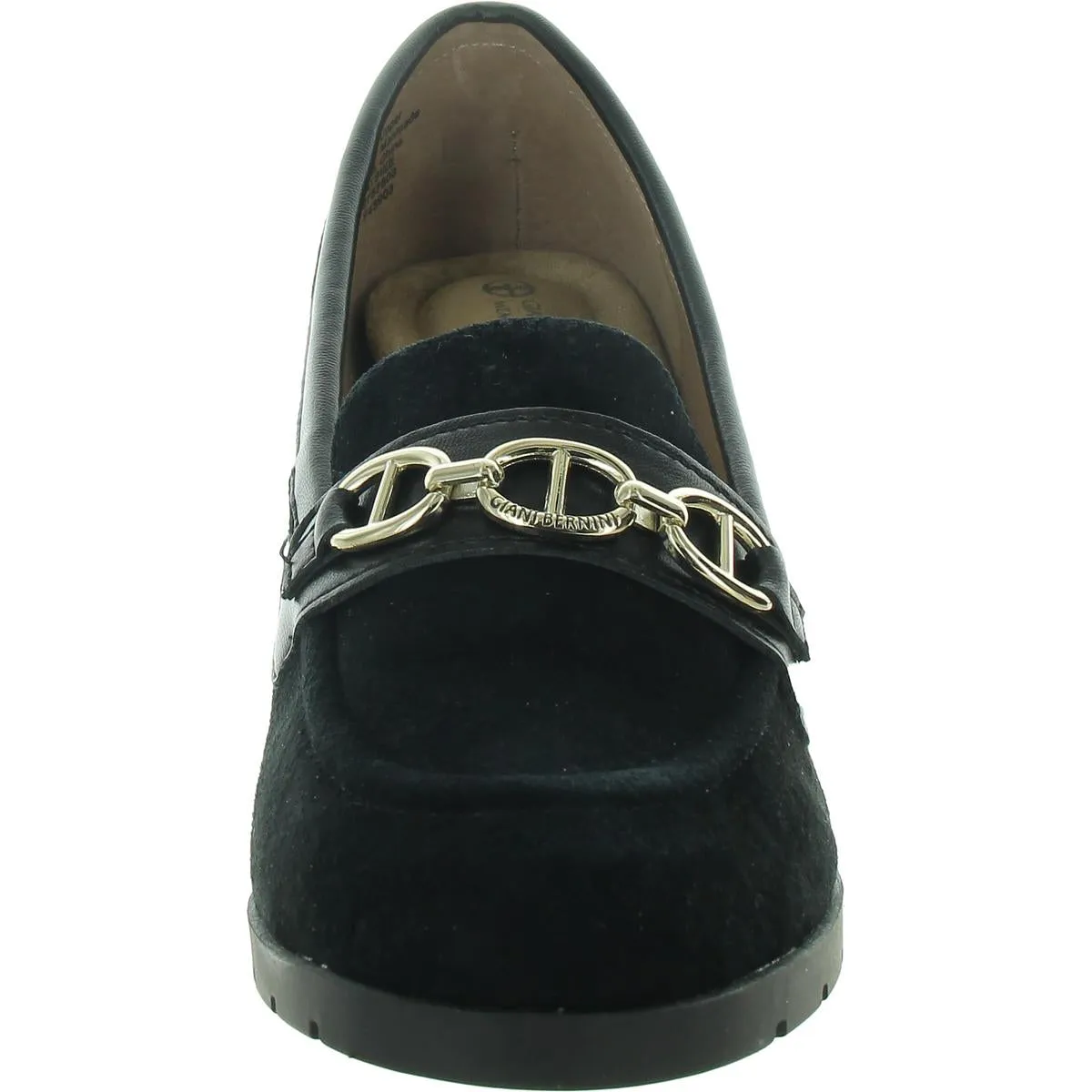 Patsiee Womens Chain Faux Suede Block Heels
