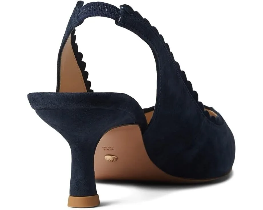 Pelle Moda Kelsa Slingback Pump Women's 5.5 Midnight Suede Slip On Shoes KHD994