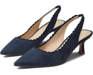 Pelle Moda Kelsa Slingback Pump Women's 5.5 Midnight Suede Slip On Shoes KHD994