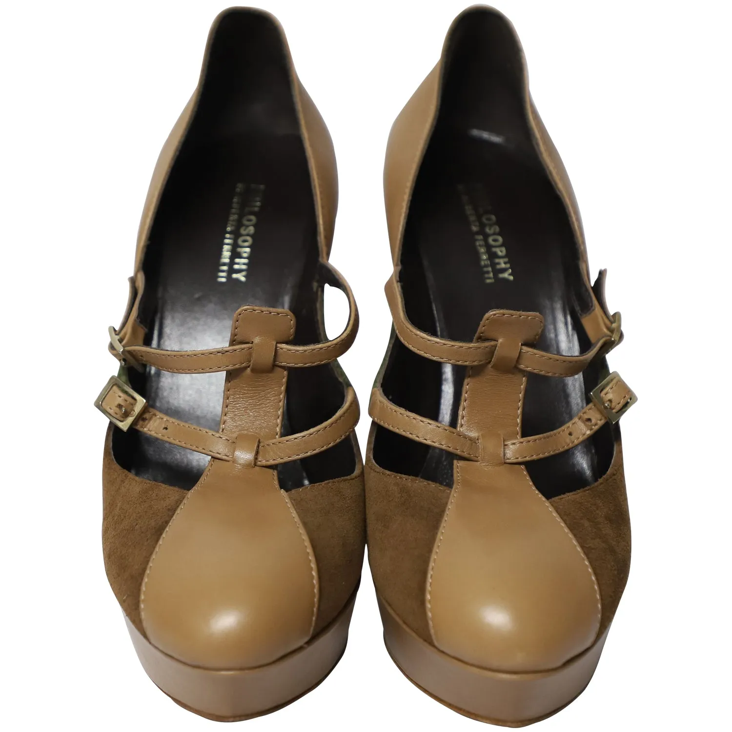 Philosophy Di Alberta Ferretti High Heeled Cage Pumps in Multicolor Leather