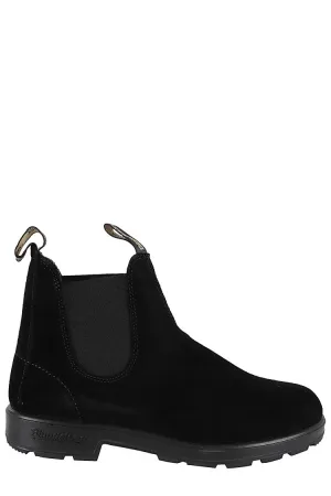 Premium Suede Ankle Boots With Logoed Tongues