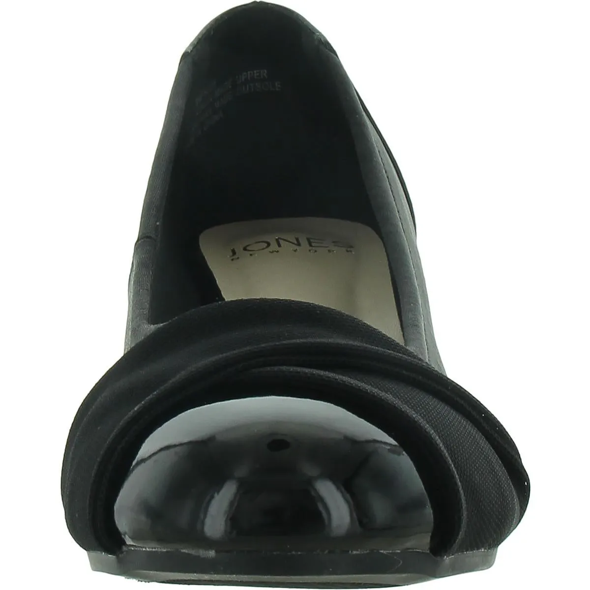 Preslee Womens Patent Trim Slip-On Wedge Heels