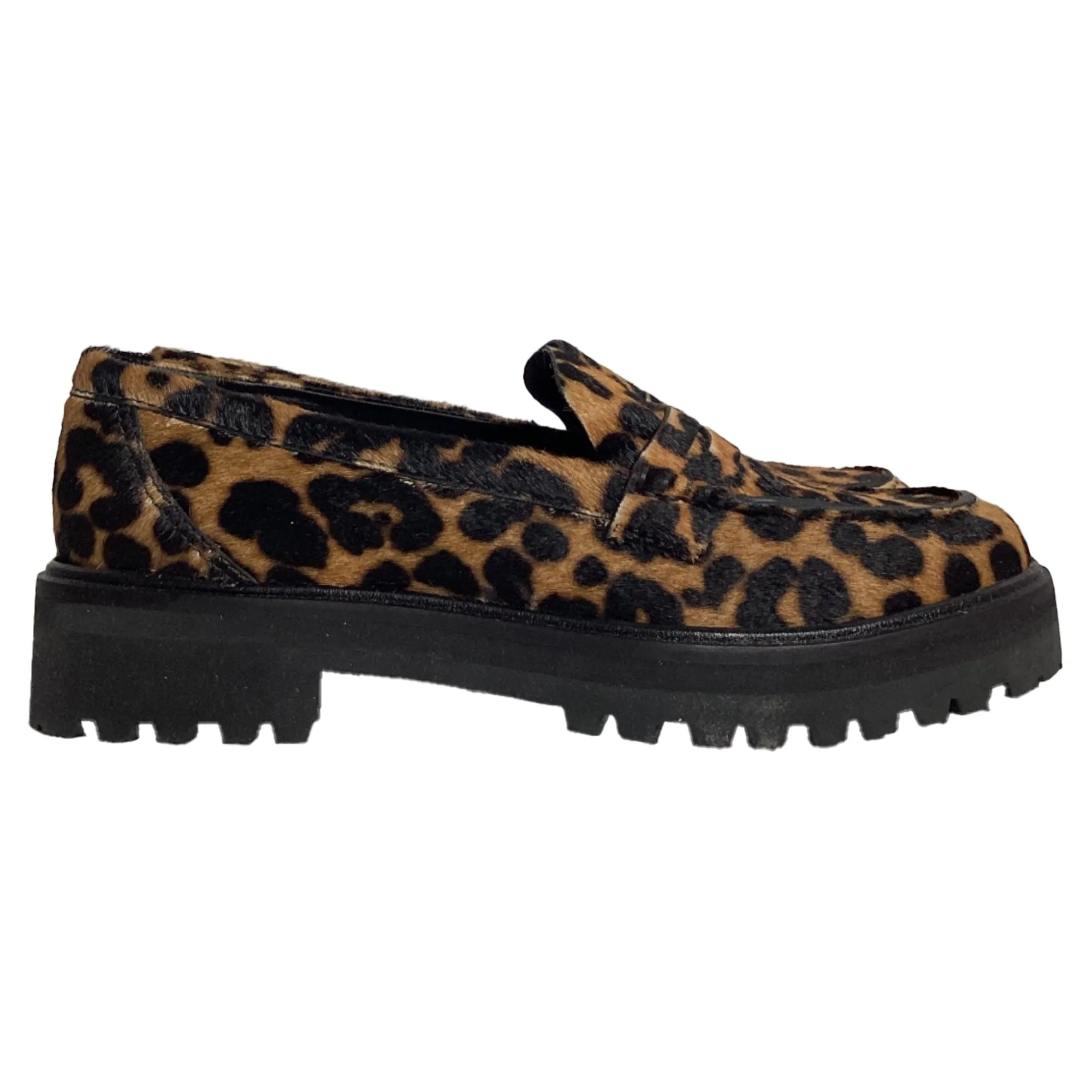 Reformation Agathea Leopard-Print Loafers in Animal Print Ponyhair
