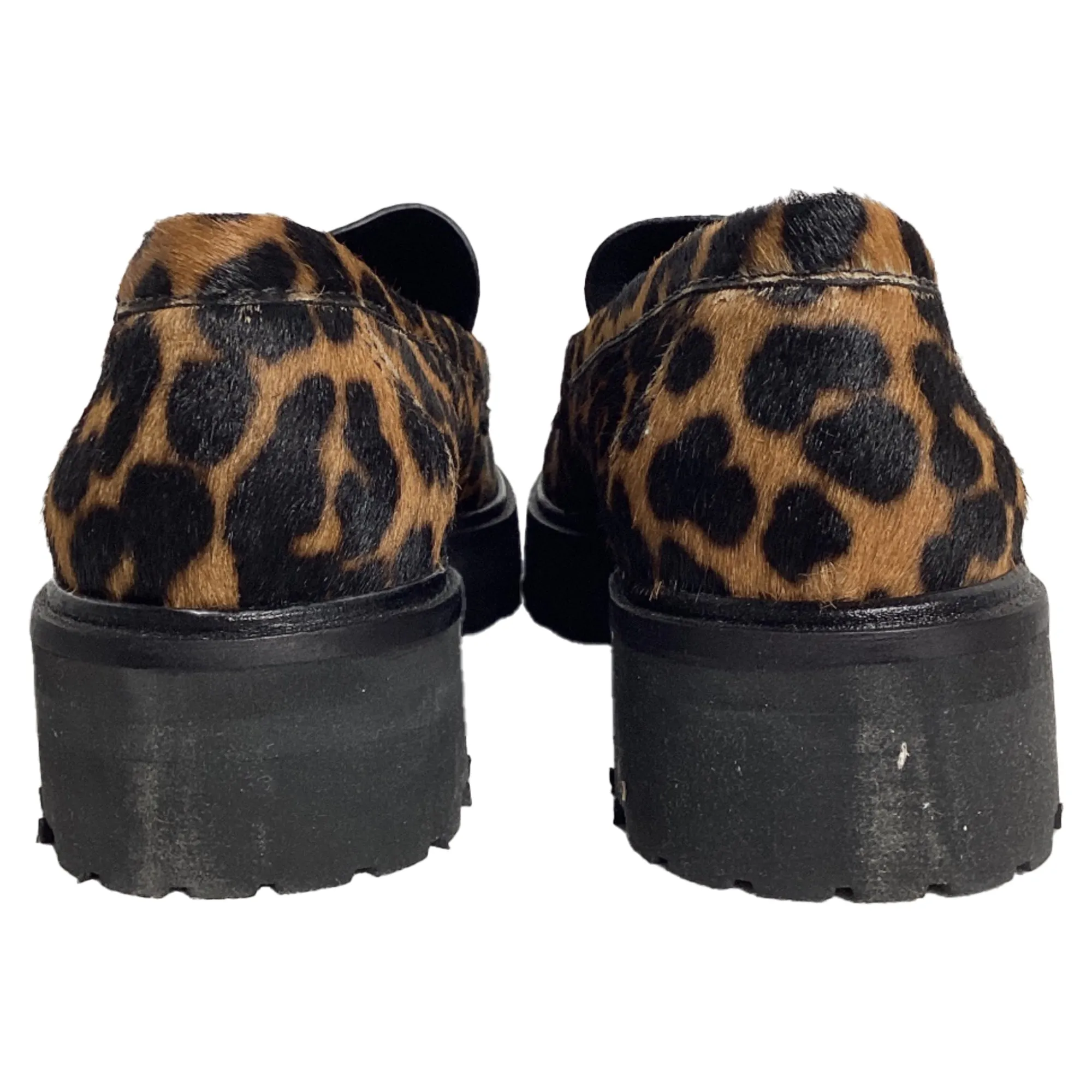 Reformation Agathea Leopard-Print Loafers in Animal Print Ponyhair