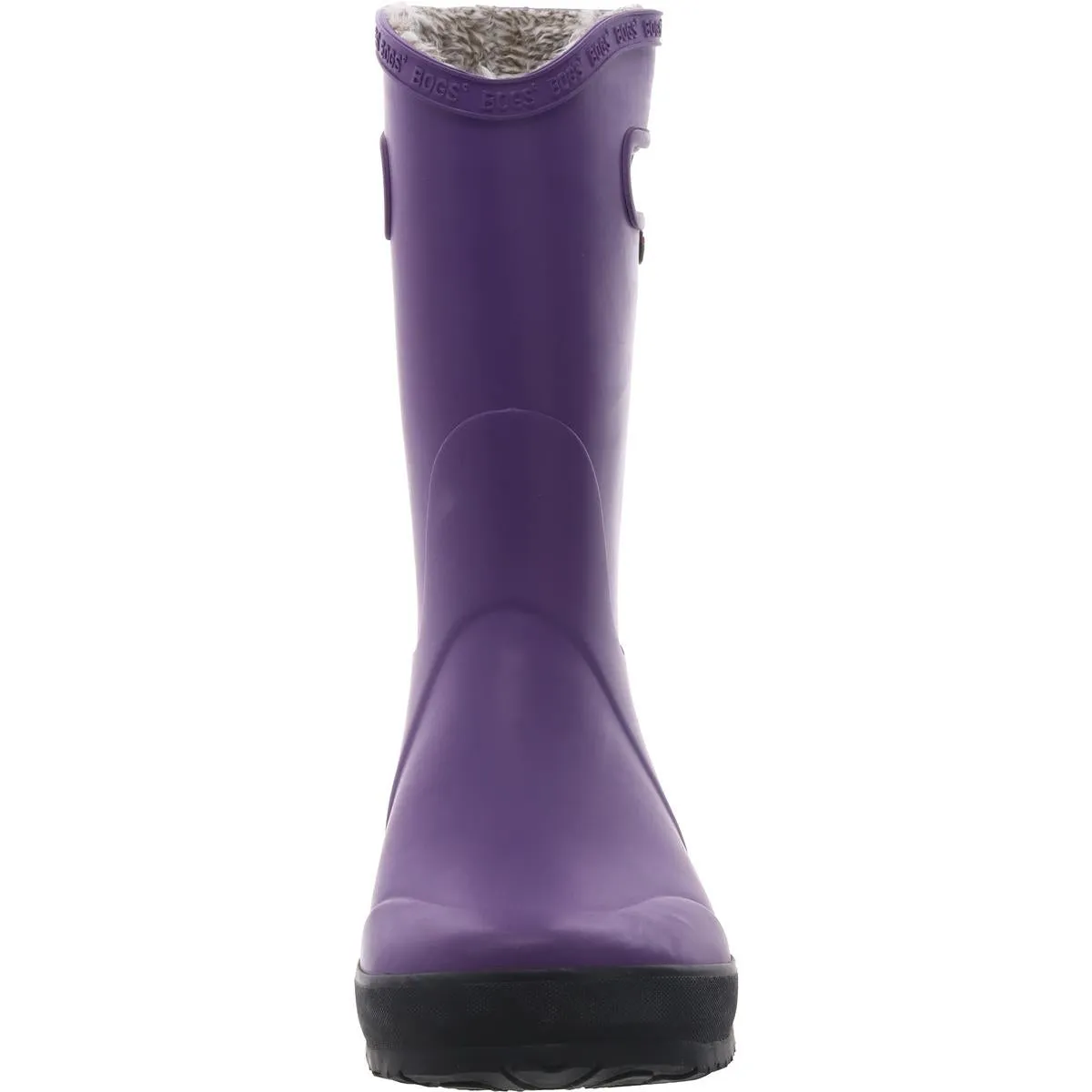 RNBT Plush Girls Faux Fur Lined Pull On Rain Boots