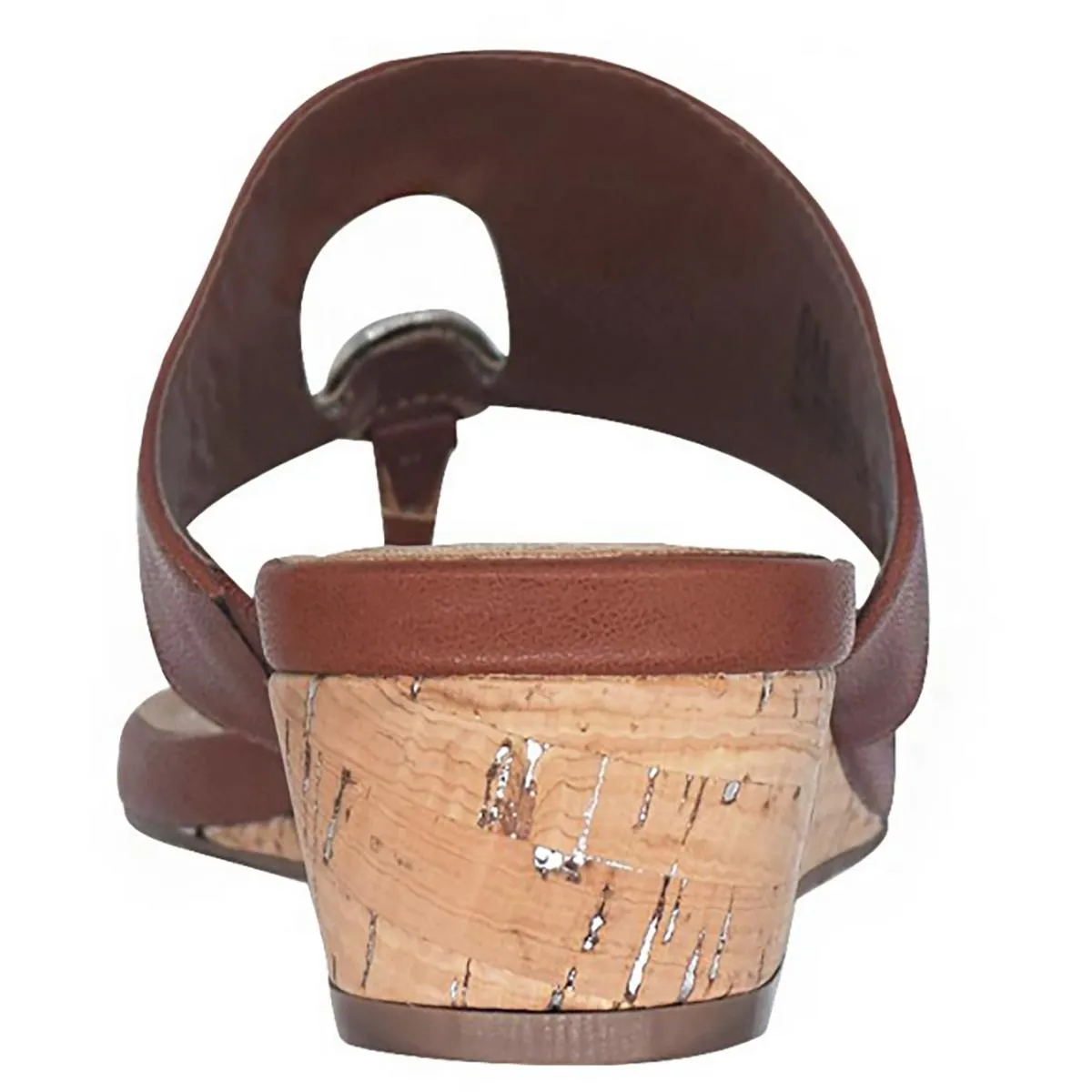 Rocco Womens Faux Leather Thong Wedge Sandals