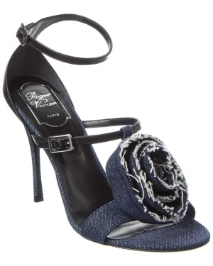 Roger Vivier Denim & Leather Sandal
